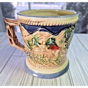Vintage Oriental Asian Pub Porcelain Mug Stein Minka Courtyard